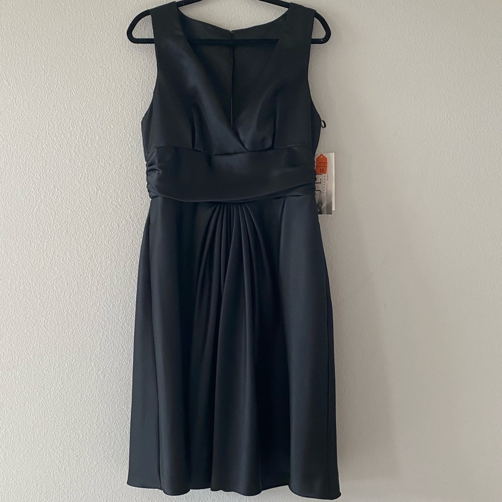 NWT Jim Hjelm Occasions Satin Black Dress